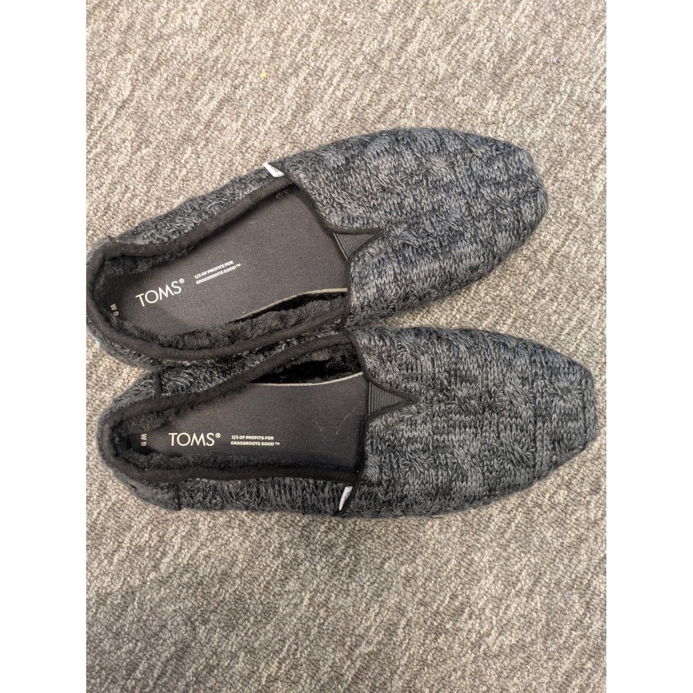 Toms Women's Knit Slip On Loafer‎ Shoes Gray Size 6 Comfort Casual